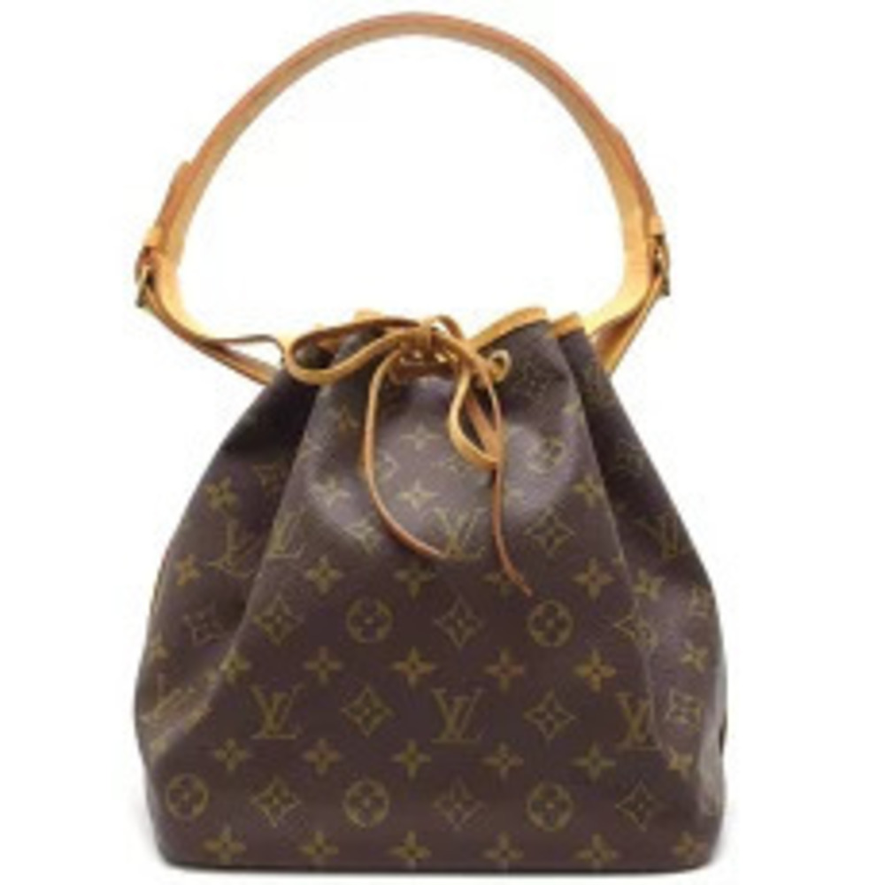 Louis Vuitton Monogram Noe Shoulder Bag Drawstring Canvas Brown